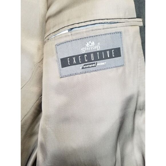 Stafford Blazer Men's 43R Black Executive 100% Wool Jacket Sport Coat Formal - Picture 6 of 9